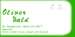 oliver wald business card